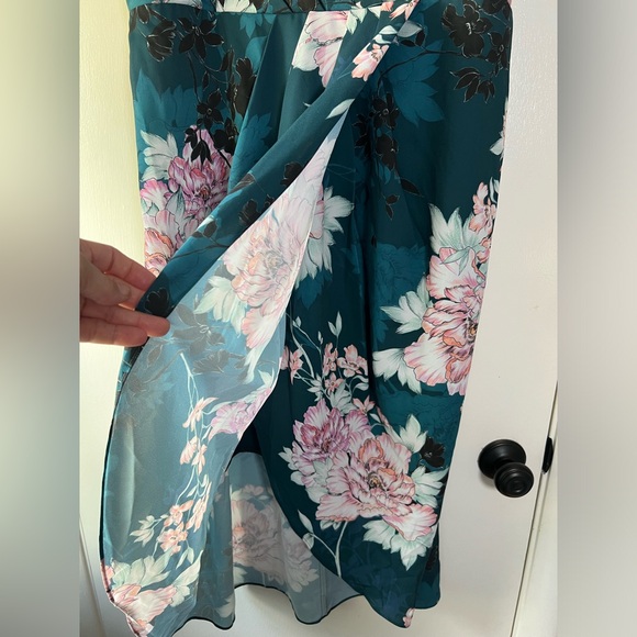 City Chic Jade Blossom Bloom Cocktail Dress Teal Green Blue Pink Floral Black 16 - Picture 6 of 14